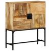 vidaXL Highboard 80x30x95 cm Massives Raues Mangoholz