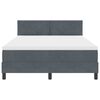 vidaXL LED Boxspringbett mit Matratze Dunkelgrau 140 x 200 cm Samt