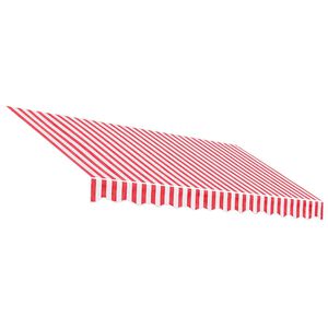 vidaXL Ersatzstoff f&uuml;r Markise Rot und Wei&szlig; 3x2,5 m Polyester