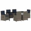vidaXL Garten Essgruppe 7 pcs Grau Poly Rattan