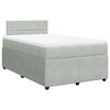 vidaXL Boxspringbett mit Matratze Hellgrau 120x190 cm Samt