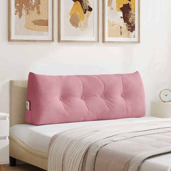 vidaXL R&uuml;ckenkissen Rosa 120 x 24 x 50 cm Samt