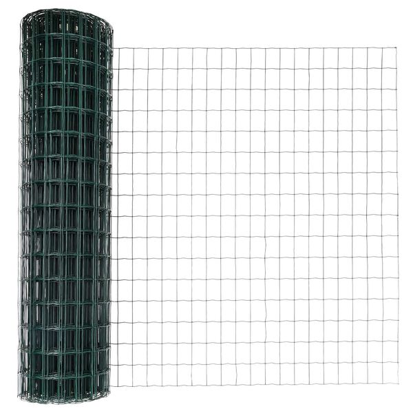 vidaXL Zaun mit Pfosten Gr&uuml;n 1 x 10 m Stahl und PVC