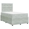 vidaXL Boxspringbett mit Matratze Hellgrau 120 x 190 cm Samt