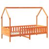vidaXL Kinderbett Hausbett Wachsbraun 80x200 cm Kiefer