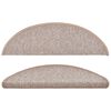 vidaXL Stufenmatten 15 Stk. 56x17x3 cm Hellbraun Halbrund