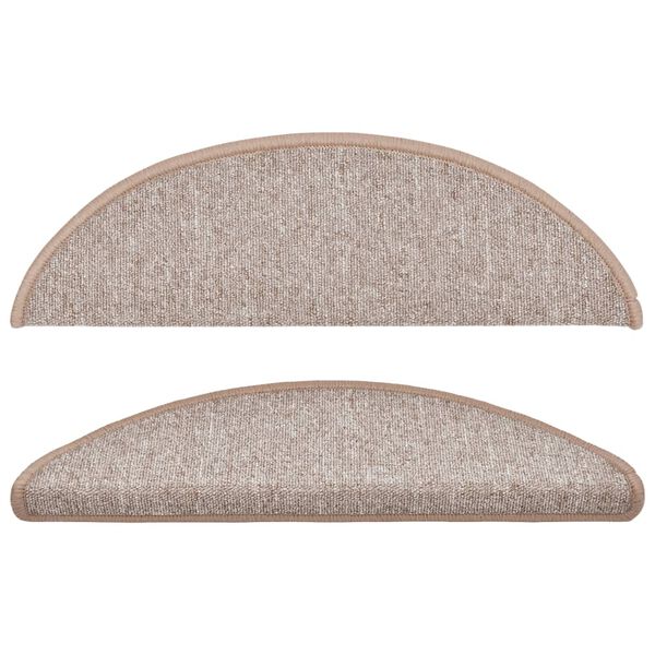 vidaXL Stufenmatten 15 Stk. 56x17x3 cm Hellbraun Halbrund