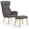 vidaXL Relaxsessel mit Hocker Dunkelgrau Stoff