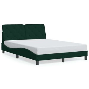 vidaXL Bettgestell ohne Matratze Dunkelgr&uuml;n 120x200 cm Samt