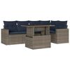 vidaXL 6-teiliges Gartensofa-Set mit Kissen, grau, Polyrattan
