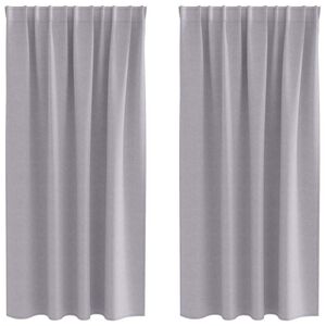 vidaXL Verdunkelungs-Vorh&auml;nge mit Ringen 2 stk. Metallic Grau