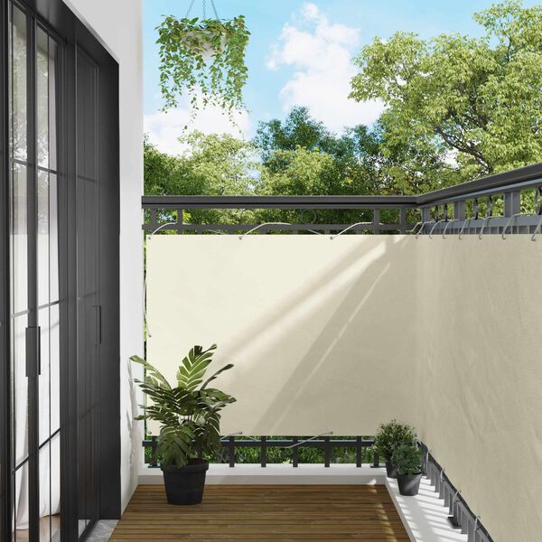 vidaXL Balkonsichtschutz Creme 110 x 600 cm Oxford-Stoff