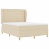 vidaXL Boxspringbett mit Matratze Dunkelgrau 90x190 cm Creme Stoff
