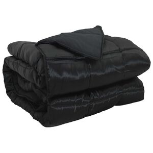 vidaXL Ganzjahresbettdecke Schwarz 200 x 135 cm Satin und Mikrofaser