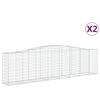 vidaXL Gabionen mit Hochbogen 2 Stk. 400x50x100/120cm Verzinktes Eisen