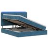 vidaXL LED-Speicherbett mit Matratze Dunkelblau 180 x 200 cm Samt