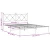vidaXL Bettgestell mit Kopfteil Metall Wei&szlig; 150x200 cm