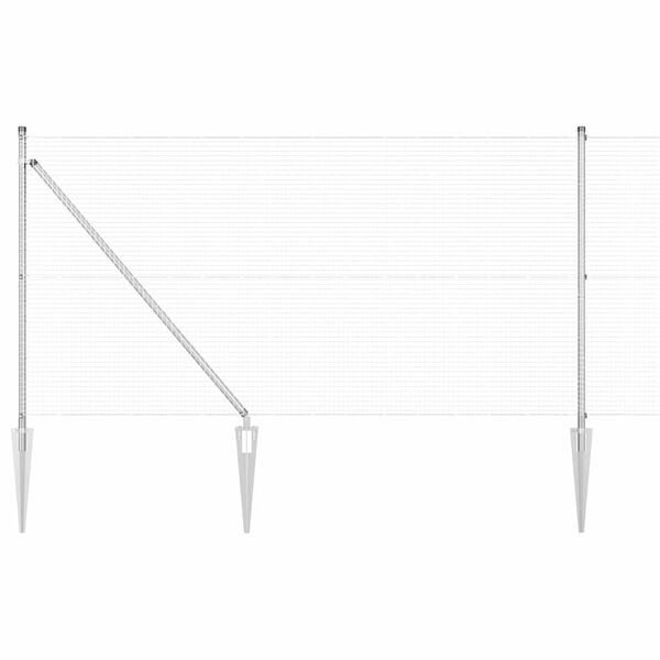 vidaXL Zaunpfosten Silber 10 x 1 m (19 x 19 mm Maschen) Stahl