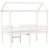 vidaXL Hochbett mit Dach Weiß 90x190 cm Massivholz Kiefer