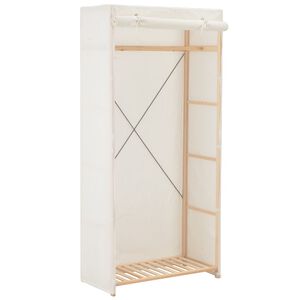 vidaXL Kleiderschrank Wei&szlig; 79 x 40 x 170 cm Stoff