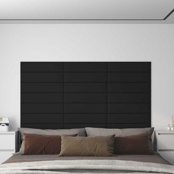 vidaXL Wandkopfteilen 12 pcs Schwarz 60 x 15 cm Stoff