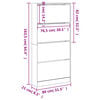 vidaXL Schuhschrank mit 4 Klappen Wei&szlig; 80x21x163,5 cm