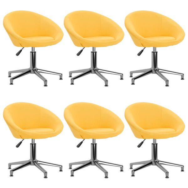 vidaXL Esszimmerst&uuml;hle Drehbar 6 Stk. Gelb Stoff