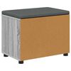 vidaXL Flurbank mit Kissen mit Speicher Graues Sonoma 60 x 38 x 46 cm