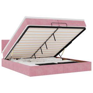 vidaXL Ottoman-Bett mit Matratze Rosa 200x200 cm Samt