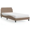 vidaXL Bett mit Matratze "Dover" Cappuccino-Braun 100x200 cm Kunstleder
