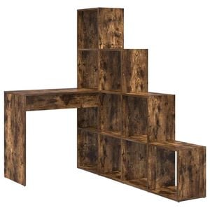 vidaXL Eck-Schreibtisch Geräucherte Eiche 101,5 x 149,5 x 149,5 cm