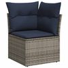 vidaXL 4-tlg. Garten-Sofagarnitur mit Kissen Grau Poly Rattan