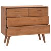 vidaXL Kommode 90x35x75 cm Massivholz Teak