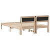 vidaXL Bettgestell Braun und hellgrau 135 x 190 cm Massivholz Kiefer