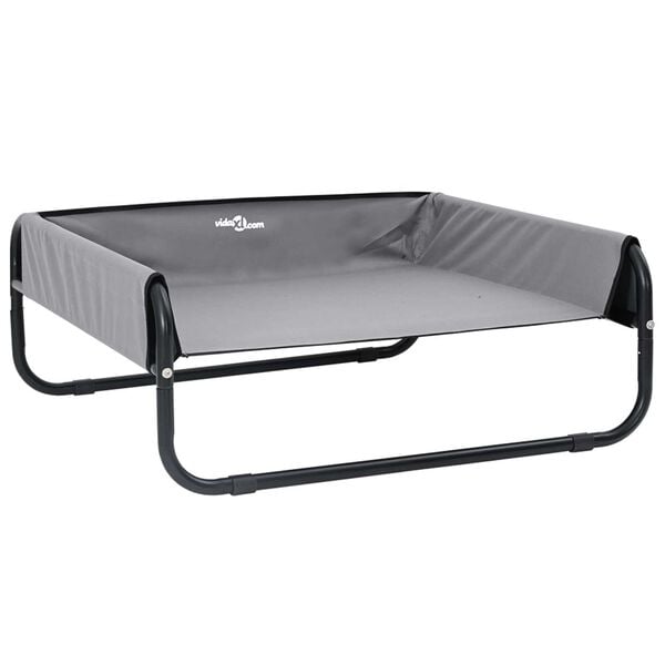 vidaXL Hundebett Hellgrau 75 x 75 x 30 cm Stahl