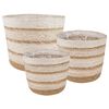 vidaXL 3 stk. Nat&uuml;rlich, Wei&szlig; und Beige &Oslash;26 x 19 cm 100% Seegras