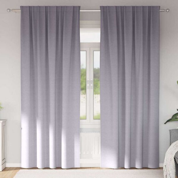 vidaXL Verdunkelungs-Vorh&auml;nge mit Ringen 2 pcs Metallic Grau