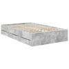 vidaXL Bettrahmen mit Kopfteil Beton Grau 120 x 190 cm Ingenieurs Holz