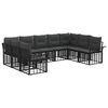 vidaXL Outdoor-Sofagarnitur 9 stk. Schwarz und Dunkelgrau Polyester