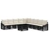 vidaXL Gartensofa-set 10 stk. Schwarz und Cremewei&szlig; Poly-Rattan