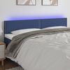 vidaXL LED Kopfteil Blau 180x5x78/88 cm Stoff