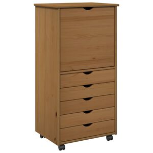 vidaXL Rollschrank Honigbraun 53 x 39 x 103 cm Massivholz Kiefer