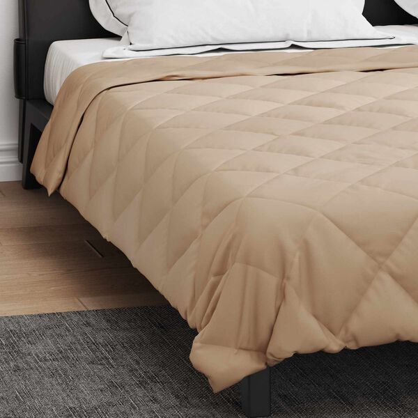 vidaXL Ganzjahresbettdecke Taupe 240 x 260 cm Mikrofaser