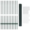 vidaXL Zaun mit Pfosten Gr&uuml;n 1 x 25 m Stahl