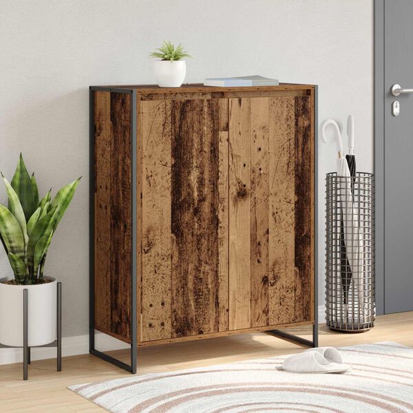 vidaXL Schuhschrank mit T&uuml;r Altholz 79 x 36 x 100 cm Holzwerkstoff