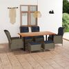 vidaXL 7-tlg. Garten-Essgruppe mit Kissen Poly Rattan Braun