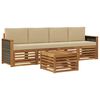 vidaXL Outdoor-Sofagarnitur 5 stk. Natur und Beige Massivholz Akazie