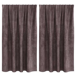 vidaXL Samtvorh&auml;nge mit Vorh&auml;ngen 2 pcs Braun 140 x 140 cm Samt