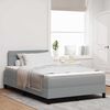 vidaXL Boxspringbett mit Matratze mit LED Hellgrau 120 x 200 cm Stoff