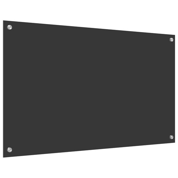 vidaXL K&uuml;chenr&uuml;ckwand Dunkelgrau 100 x 60 x 0,6 cm Geh&auml;rtetes Glas